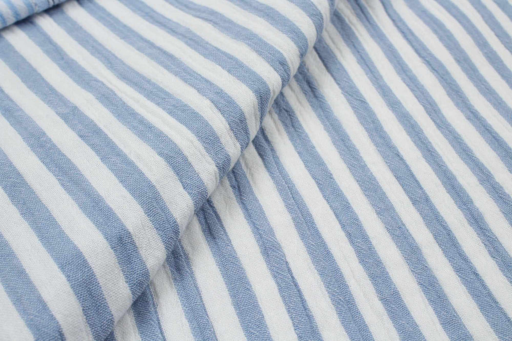 swatch-Cotton Double Muslin - Stripes Print - 6 Variants Available-Fabric-FabricSight