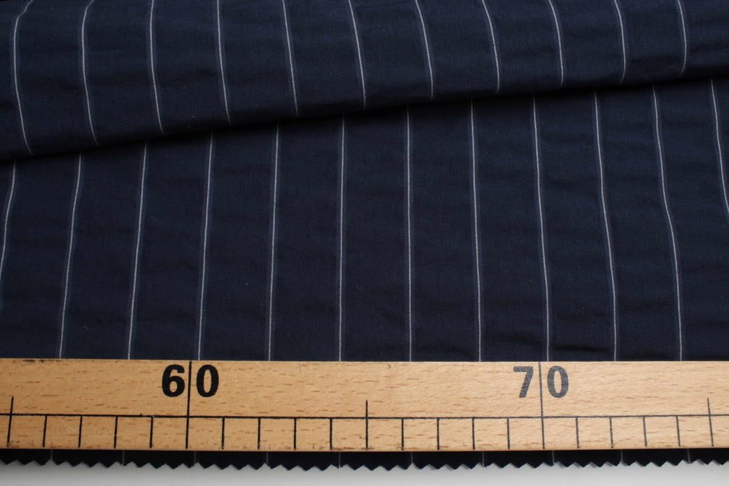 swatch-Cotton Seersucker – Diplomatic Stripe for Trousers-Fabric-FabricSight
