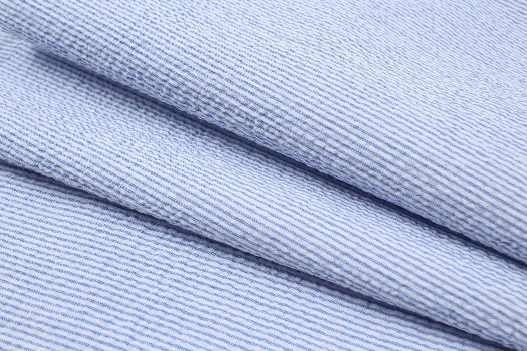 swatch-Cotton Stretch Seersucker - 6 Variants Stripes-Fabric-FabricSight
