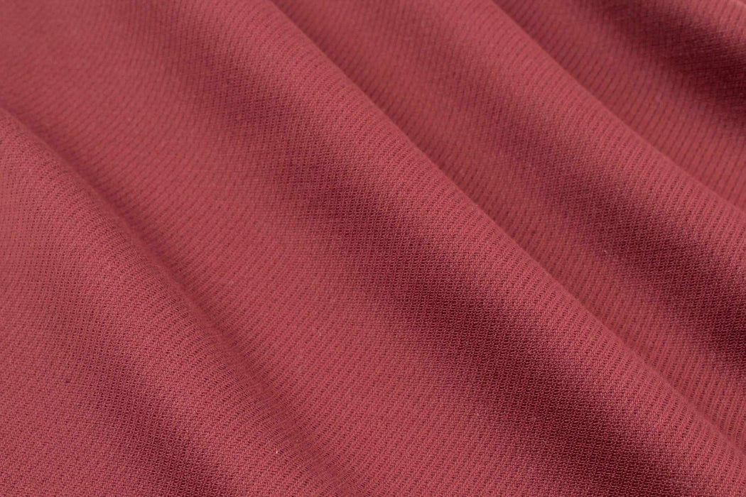 swatch-Cotton Viscose Double Twill - Burgundy-Fabric-FabricSight