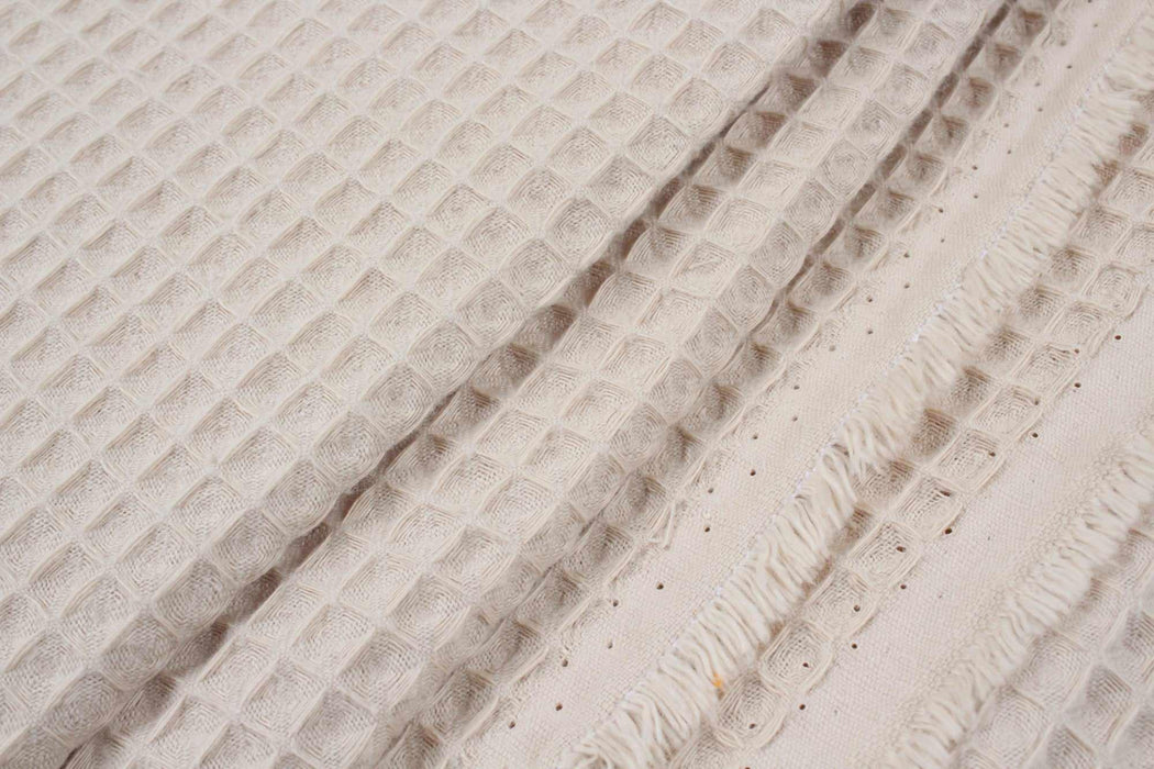 swatch-Cotton Waffle - 18 Colors Available - Beige-Roll-FabricSight