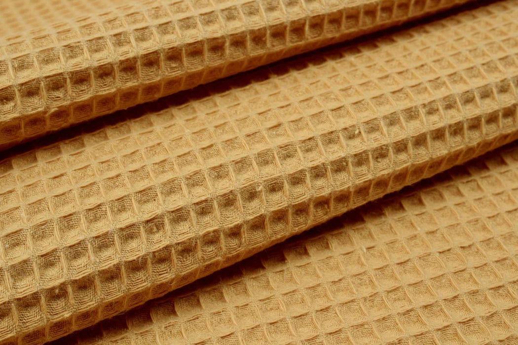swatch-Cotton Waffle - 18 Colors Available - Beige-Roll-FabricSight