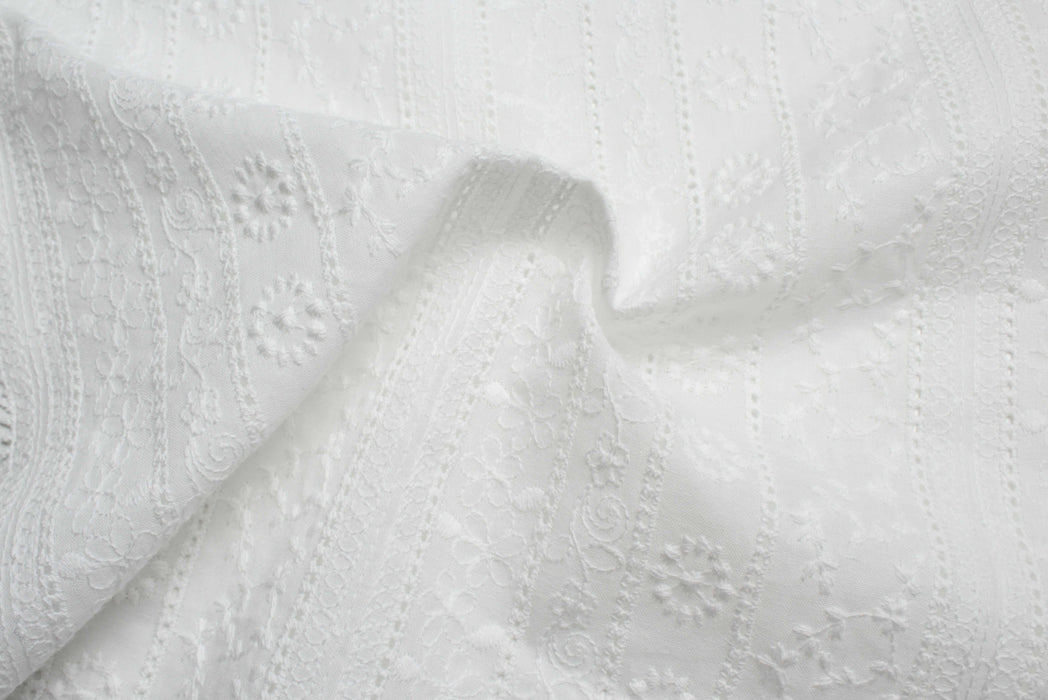 swatch-Embroidered Cotton Poplin-Fabric-FabricSight