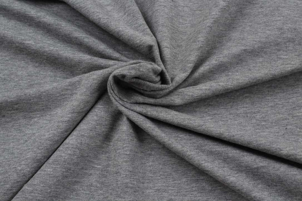 swatch-Extra Fine Super Stretch Cotton Jersey - Grey Melange-Fabric-FabricSight