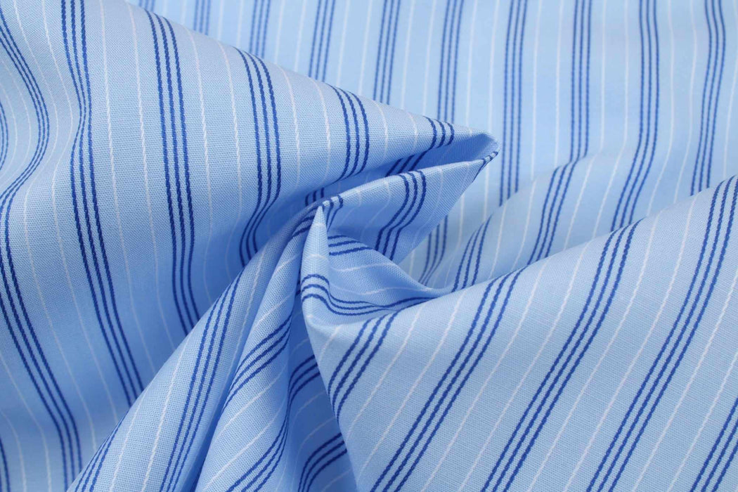 swatch-Fancy Organic Cotton Stripes Poplin - 6 Variants Available-Fabric-FabricSight