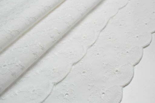 swatch-Floral Embroidered Cotton Poplin - 2 Sides Border-Fabric-FabricSight