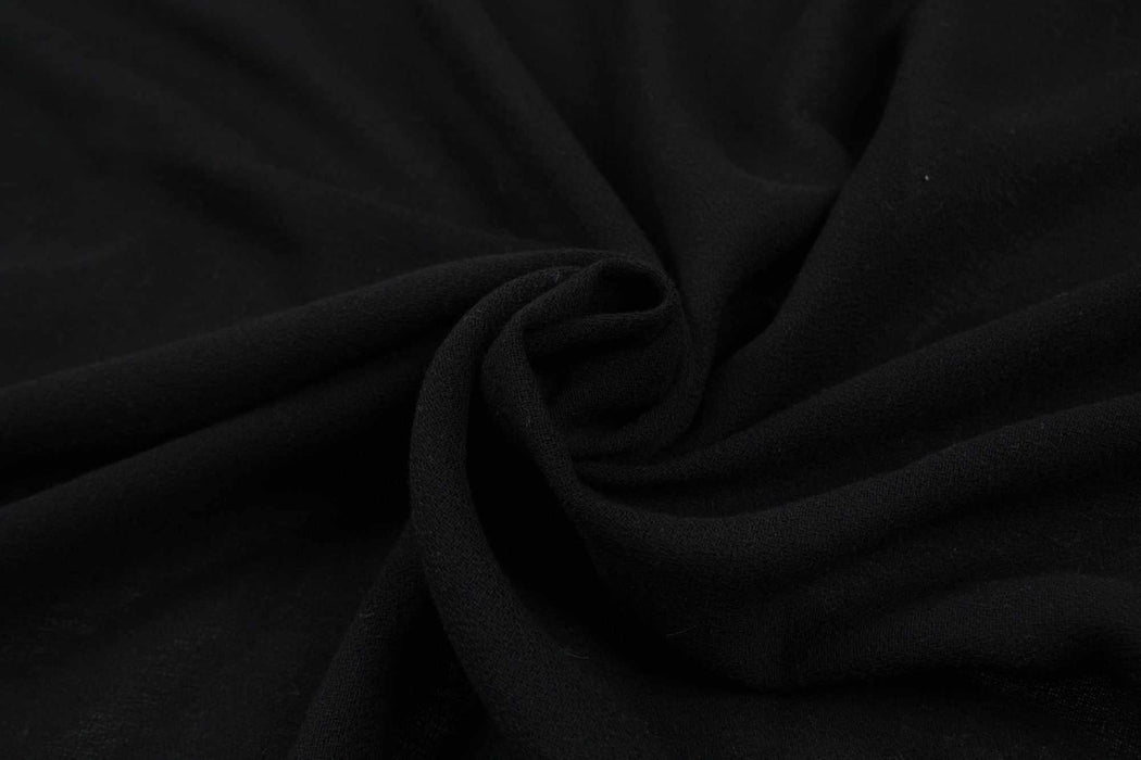 swatch-Fluid Polyester Crepe - Light- Weight - Black-Fabric-FabricSight