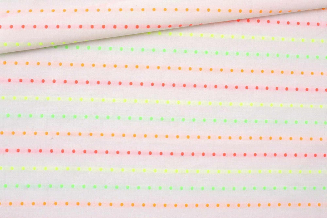 swatch-Fluor Stitches Stripes on Poplin (1 Meter Remnant)-Remnant-FabricSight