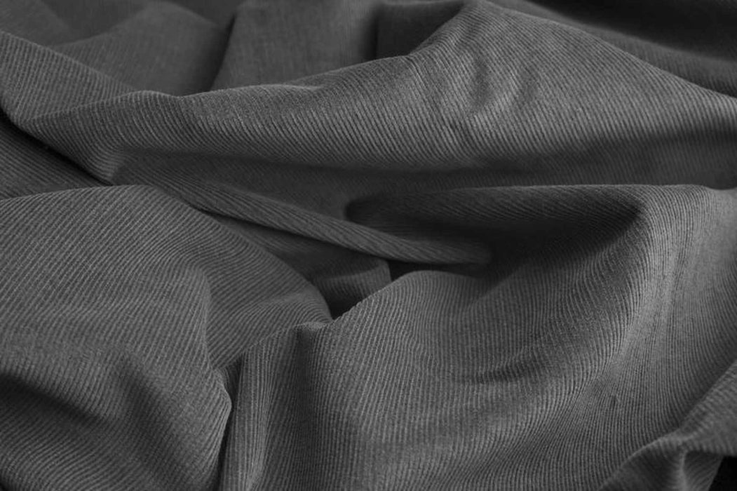 swatch-Light Cotton Corduroy - AIDAR - Grey-Fabric-FabricSight