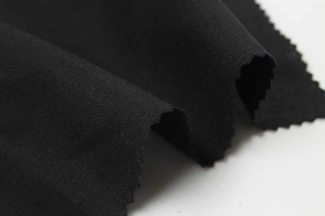 swatch-Linen Cotton Canvas - Mid-weight - Black-Fabric-FabricSight