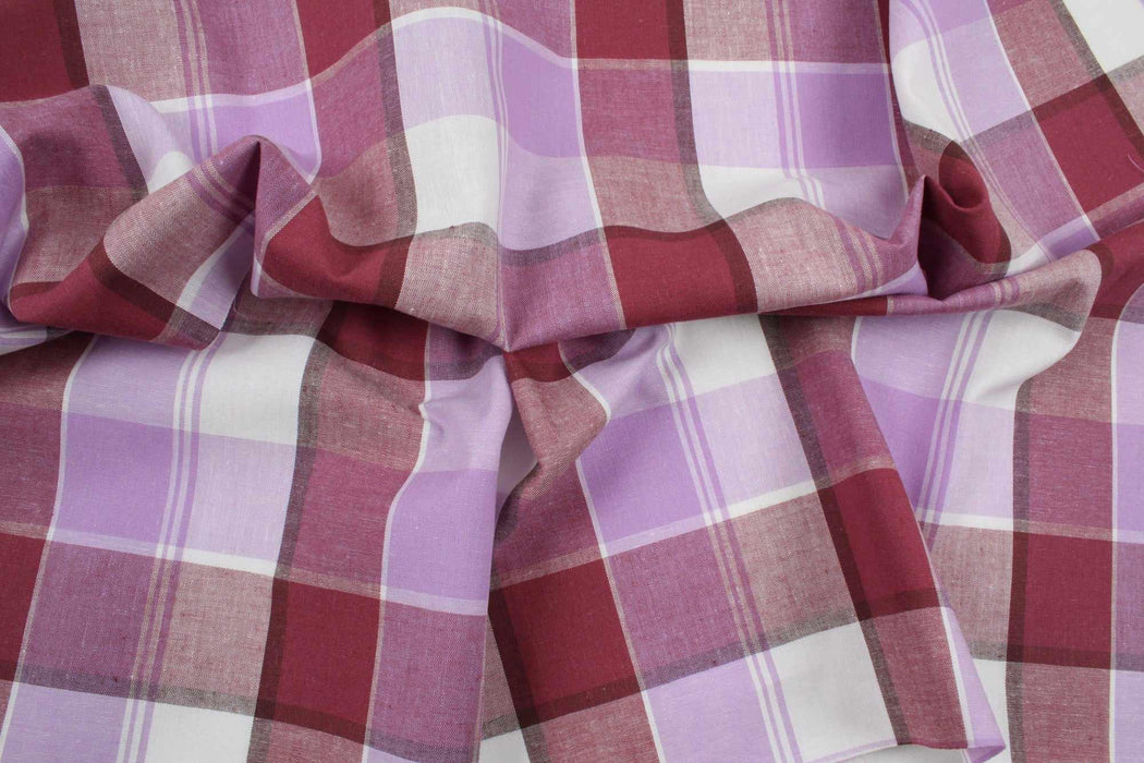 swatch-Linen Cotton Shirting - Checks - 4 designs available-Fabric-FabricSight