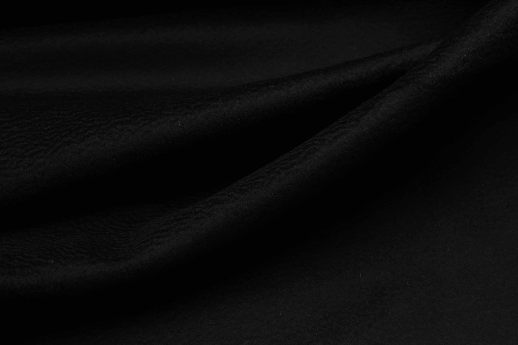 swatch-Luxury Rare Virgin Wool Felt for Coats - Black-Fabric-FabricSight