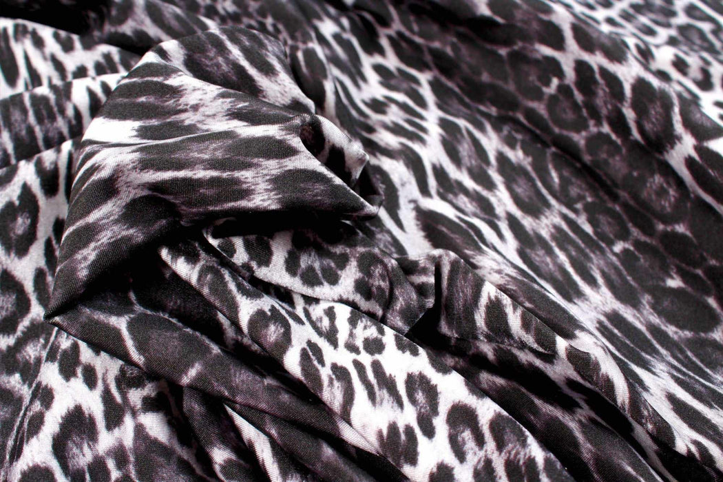 swatch-Nylon Spandex for Activewear - Leopard print - Shiny (Remnant)-Remnant-FabricSight