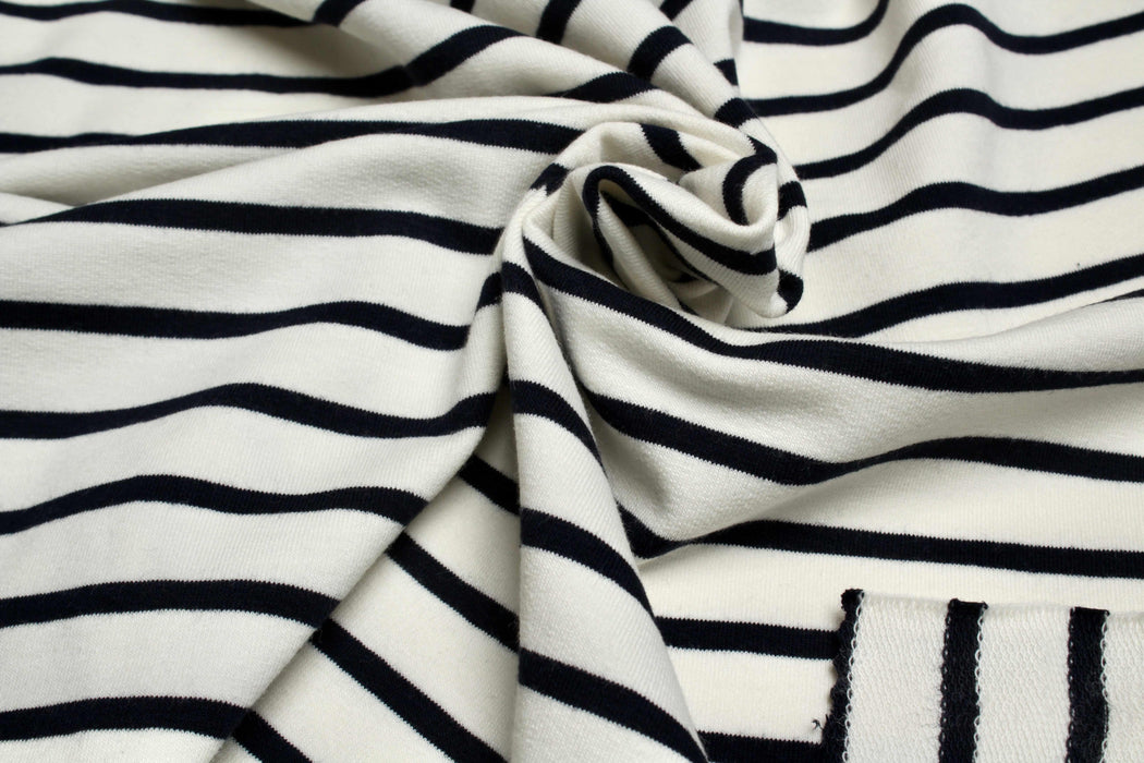 swatch-Organic Cotton French Terry - Stripes-FabricSight
