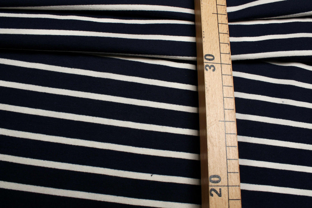 swatch-Organic Cotton French Terry - Stripes-FabricSight