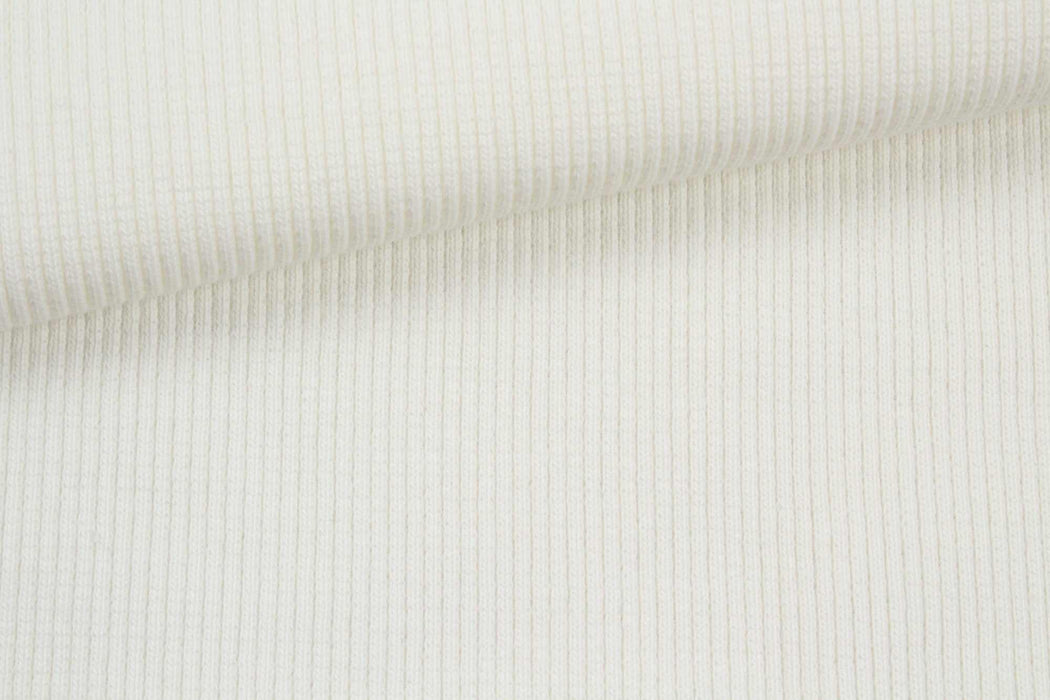 swatch-Organic Cotton Stretch Rib 2x2 - Off-white-Fabric-FabricSight