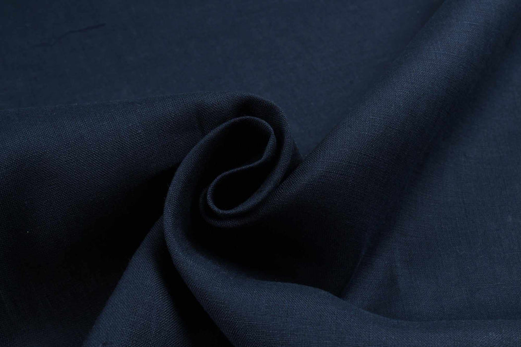 swatch-Premium Light-Weight Linen - Piece Dyed - 29 Colors Available - Eclipse Navy (Remnant)-Remnant-FabricSight