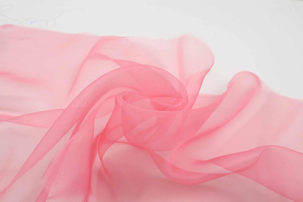 swatch-Premium Organza Silk - Pink-Fabric-FabricSight