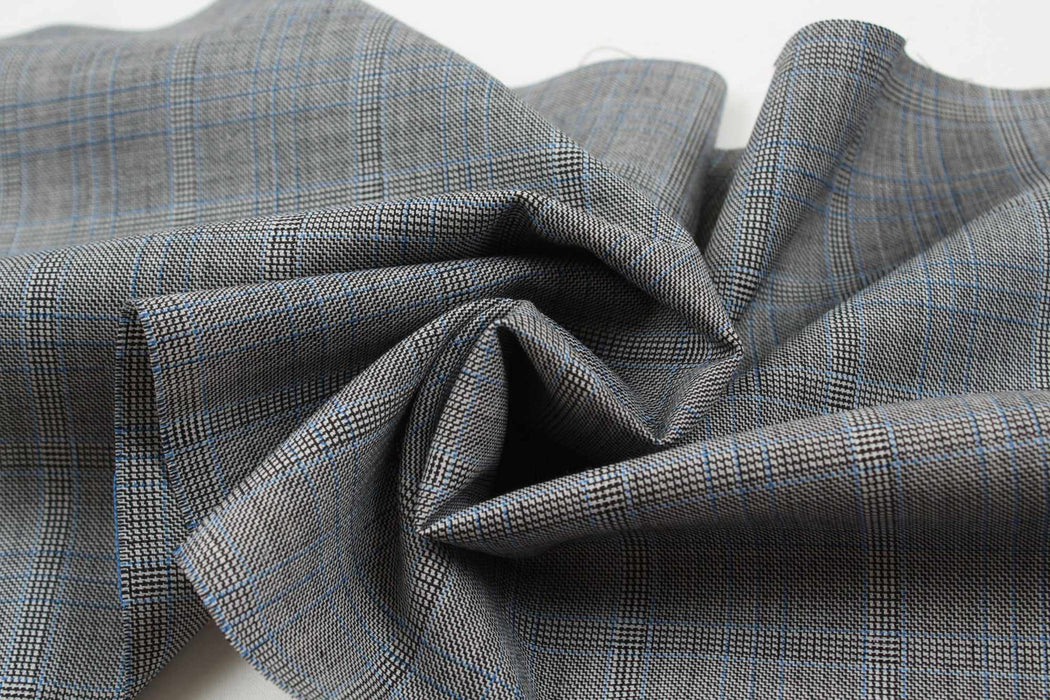 swatch-Premium Wool Blend Checks - Stretch - BRENTA-Fabric-FabricSight