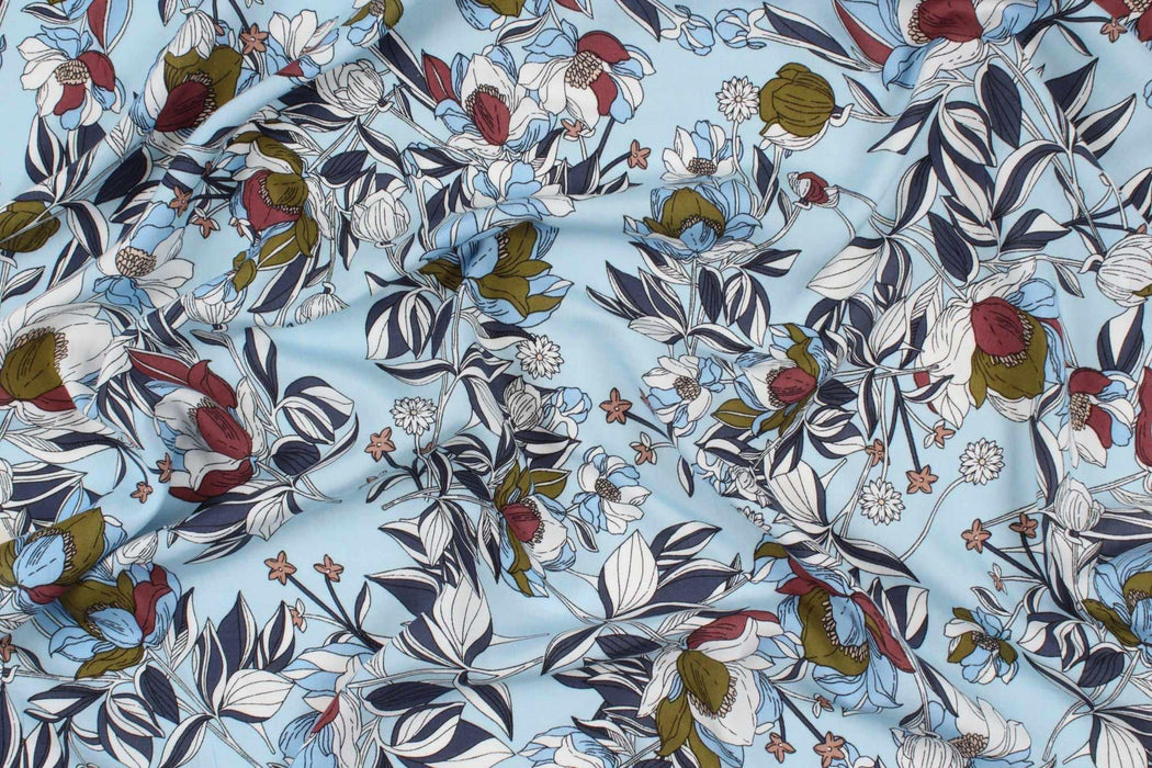 swatch-Printed Cotton Poplin - Floral-Surplus-FabricSight