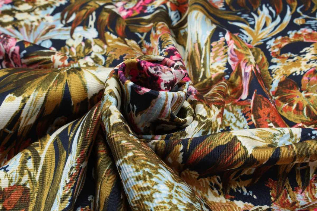swatch-Printed Polyester Twill - Botanical - M.O.Q 30 Mts-Fabric-FabricSight