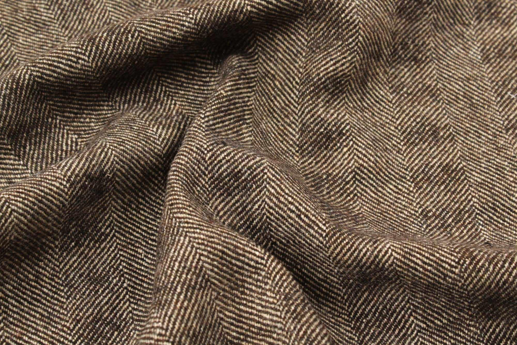 swatch-Recycled Wool - Bicolour Herringbone-Fabric-FabricSight