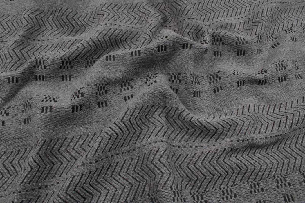 swatch-Recycled Wool Jacquard for Outwear - Grey-Fabric-FabricSight