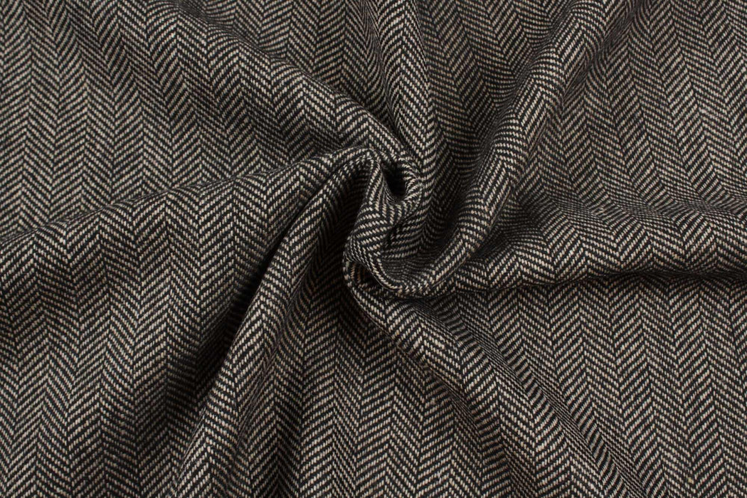 swatch-Recycled Wool - Melange Herringbone-Fabric-FabricSight