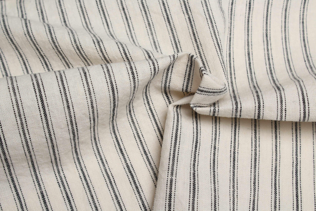 swatch-Rustic Linen Cotton - Stripes and Checks - 7 Variants Available-Fabric-FabricSight