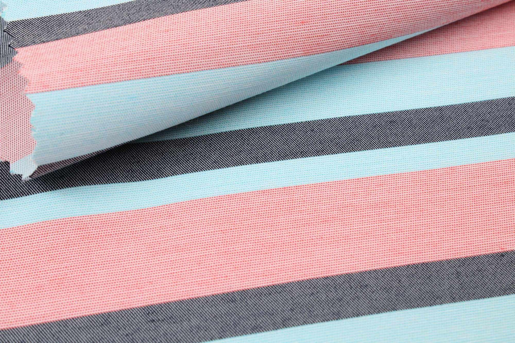 swatch-Seaqual Recycled Polyester with Ecovero Viscose Plain for Swim Shorts - Stripes-Fabric-FabricSight