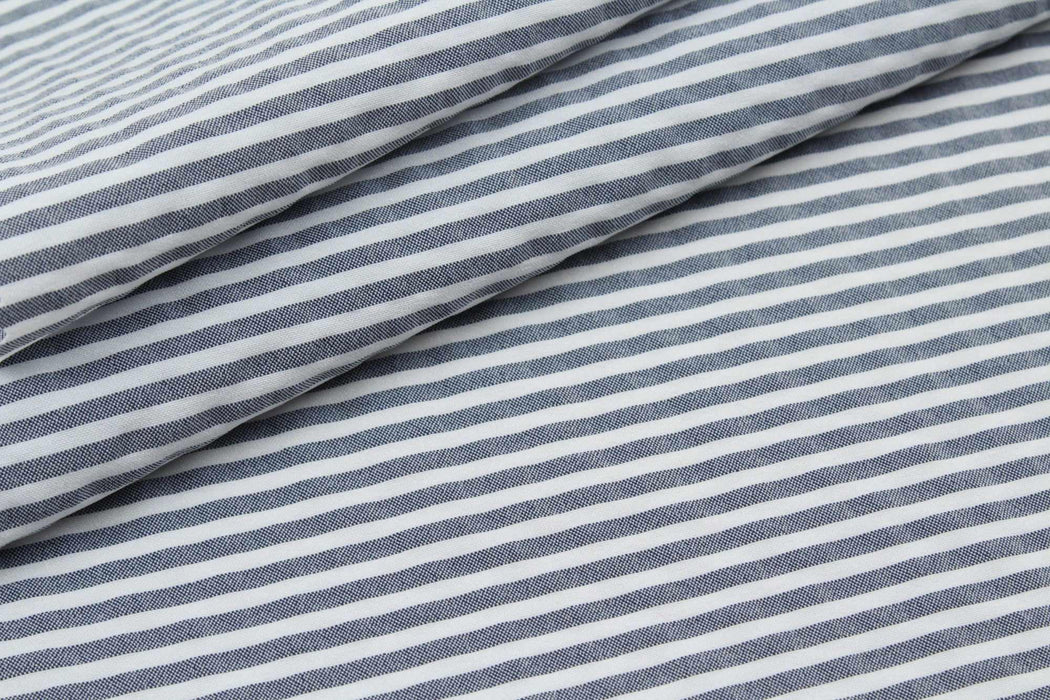 swatch-Seersucker Effect Recycled Polyester Blend for Swim Shorts - Newlife yarn - Stripes-Fabric-FabricSight