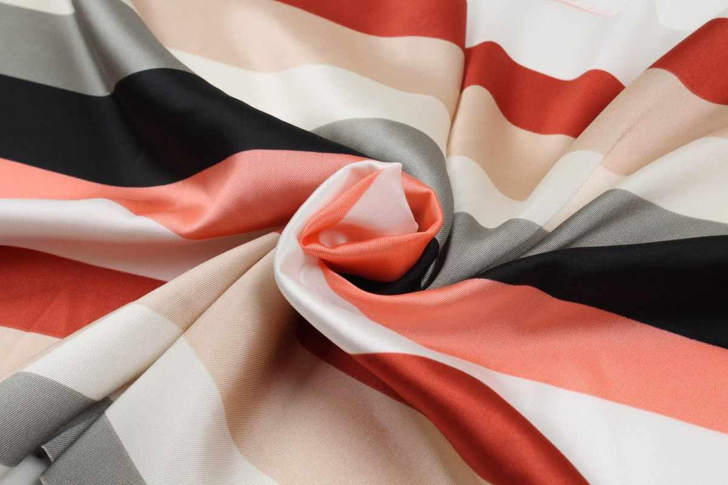 swatch-Shiny Satin - Stripes Print-Fabric-FabricSight