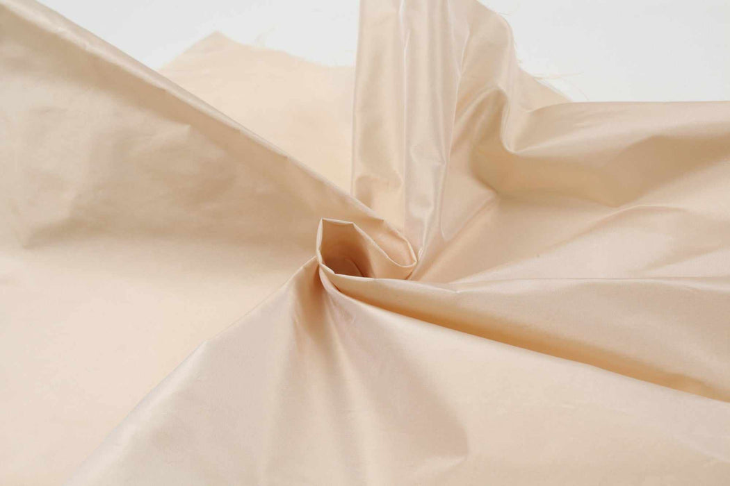 swatch-Shiny Silk Taffeta - Cream Color-Fabric-FabricSight
