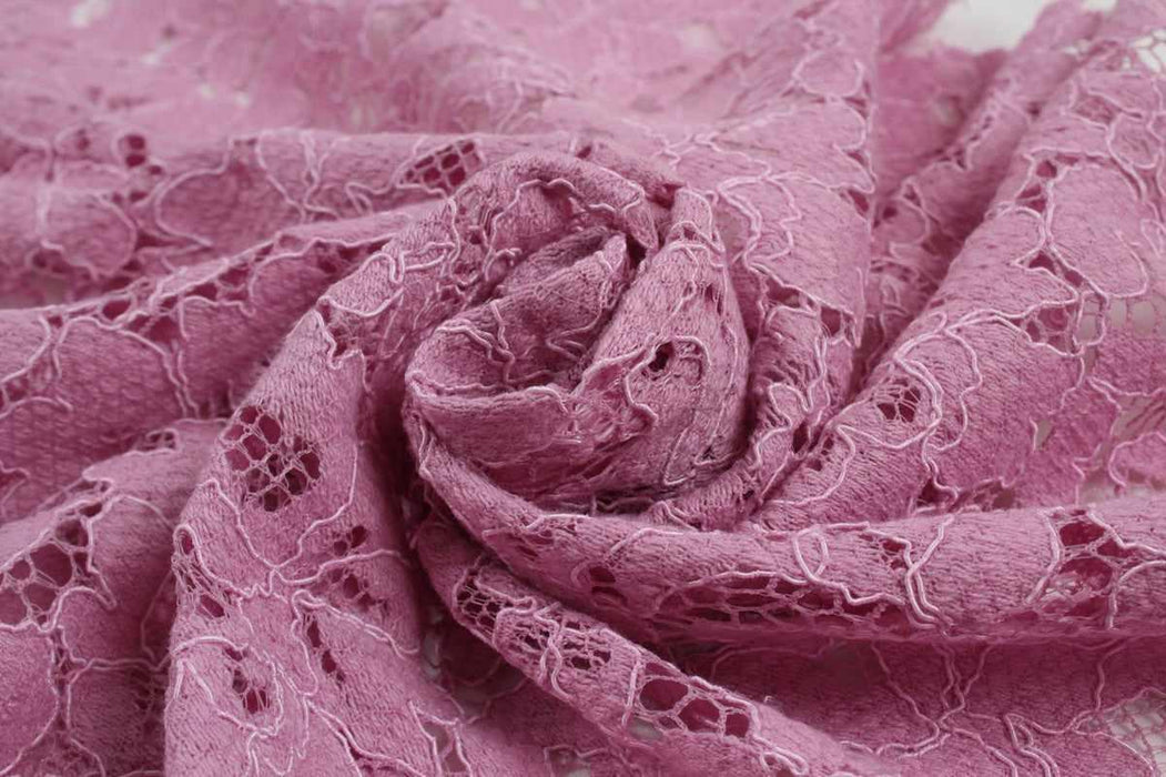 swatch-Soft Cotton and Polyester Embroidery - Pink-Fabric-FabricSight