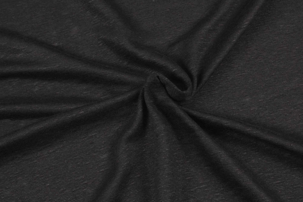 swatch-Soft Linen Single Jersey - Black-Fabric-FabricSight