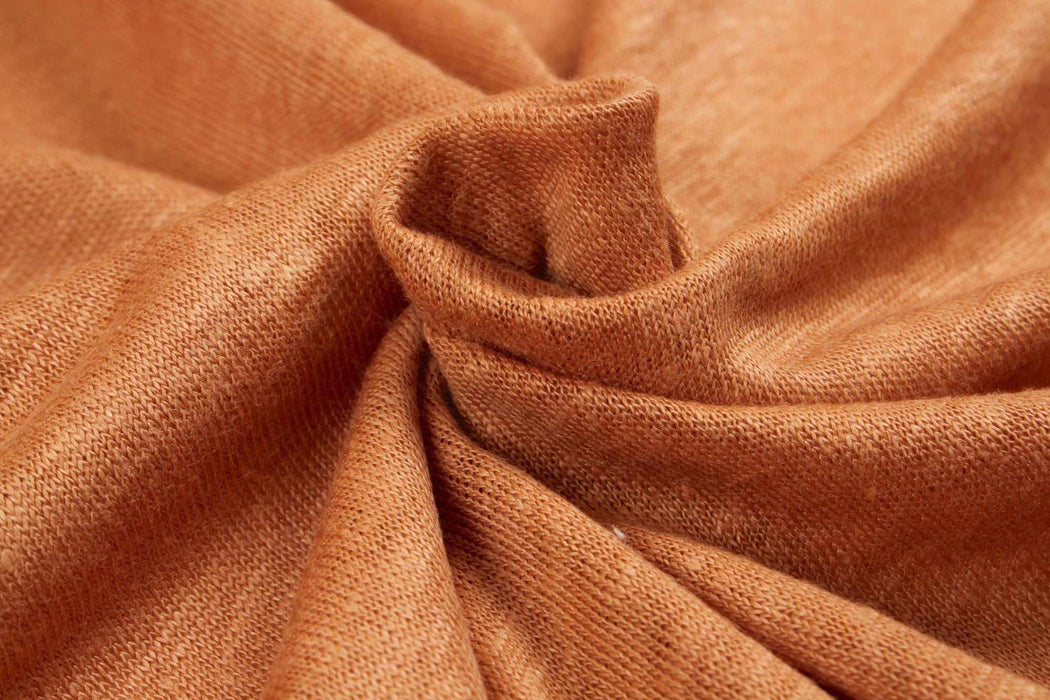 swatch-Soft Linen Single Jersey - Copper-Fabric-FabricSight