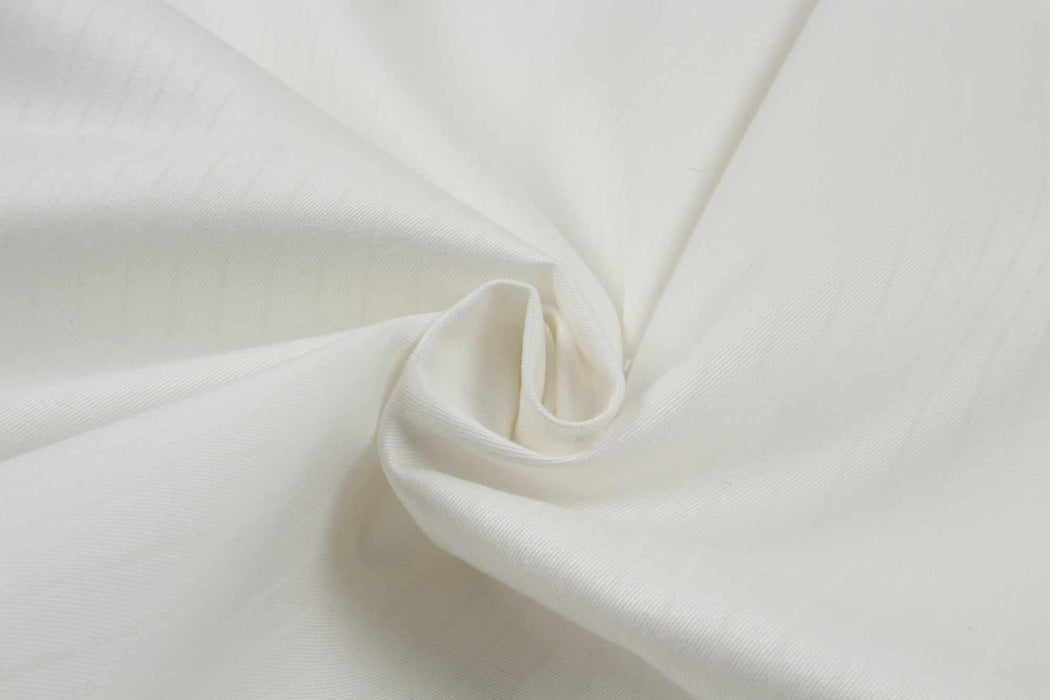 swatch-Soft Printed Cotton Gabardine - Pinstripes - White-Fabric-FabricSight