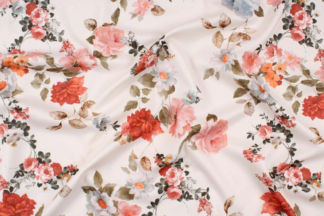 swatch-Soft Printed Satin - Floral-Surplus-FabricSight