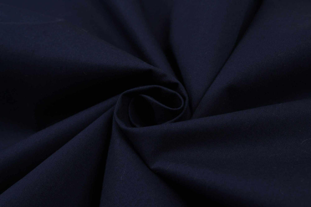 swatch-Soft Stretch Cotton Twill for Shirting - Navy-Fabric-FabricSight