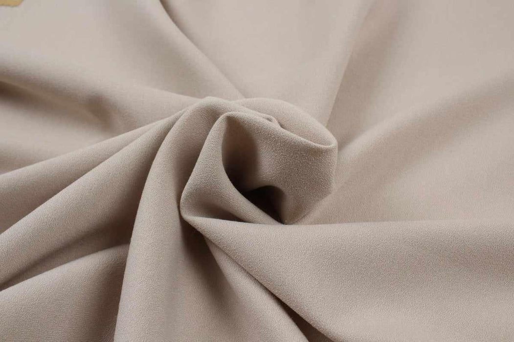 swatch-Stretch Polyester Crepe for Dresses and Blouses - Beige-Fabric-FabricSight