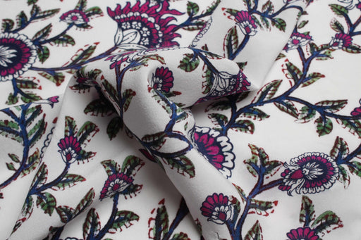 swatch-Stretch Silk Crêpe de Chine - Floral Print-Fabric-FabricSight