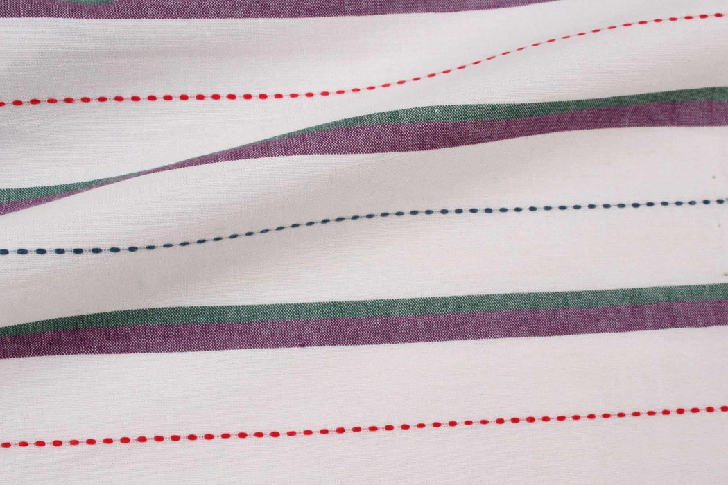 swatch-Striped Shirting With Stitches, 100% Cotton-Fabric-FabricSight