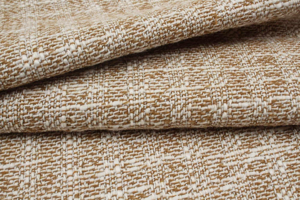 swatch-Summer Tweed Slubbed - Brown Checks-Fabric-FabricSight