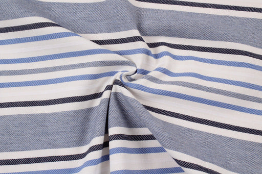 Cotton Blend Shirting - Blue Stripes-Fabric-FabricSight