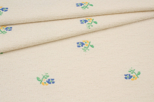 Floral Bouquet Cotton Tweed Jacquard-Fabric-FabricSight