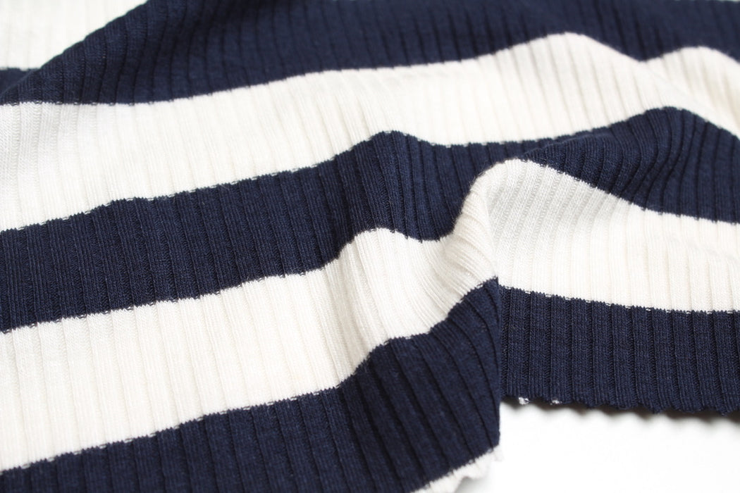 Stretch Viscose 2x2 Stripes Rib - 3 colors available