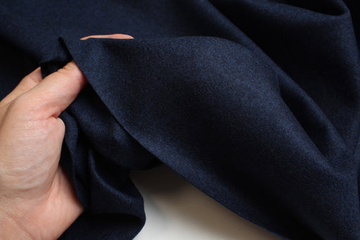 100% Cashmere Jersey – Navy Blue Mélange (Yarn Dyed)-Fabric-FabricSight