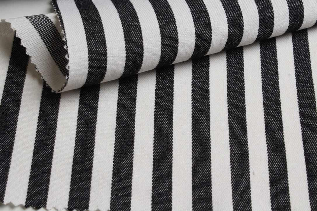 100% Cotton Stripes Denim - Yarn Dyed-Fabric-FabricSight