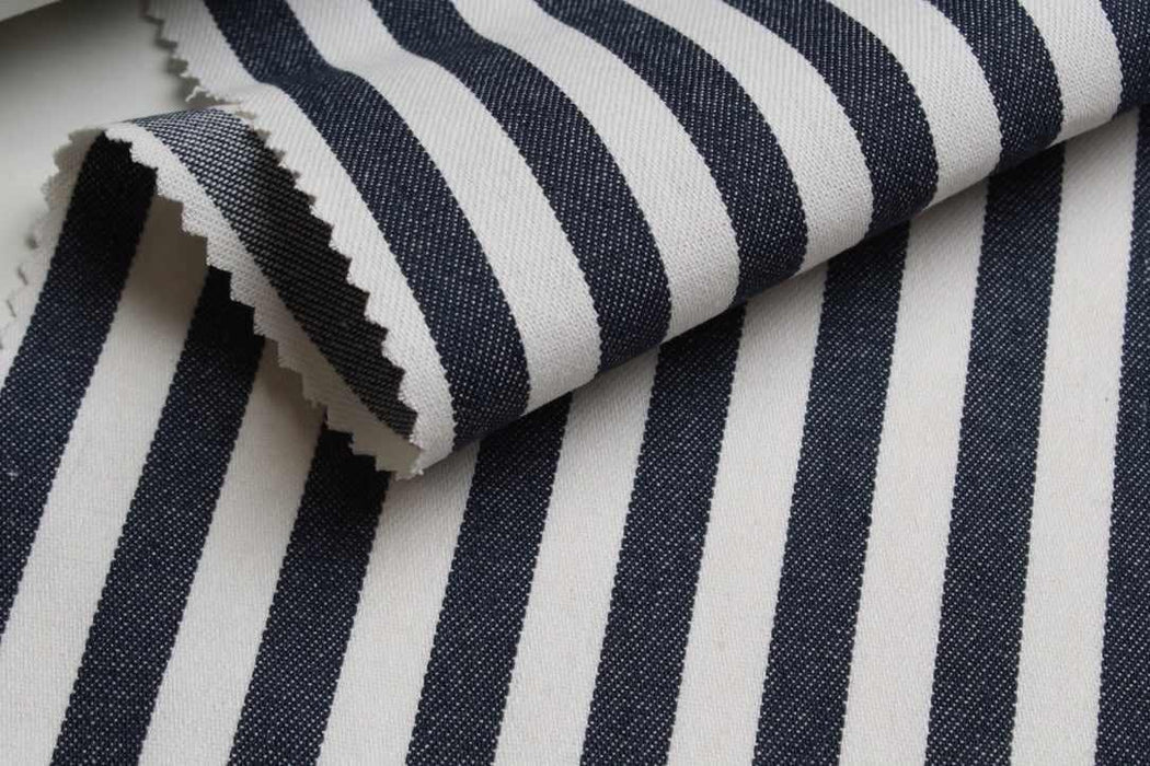 100% Cotton Stripes Denim - Yarn Dyed-Fabric-FabricSight