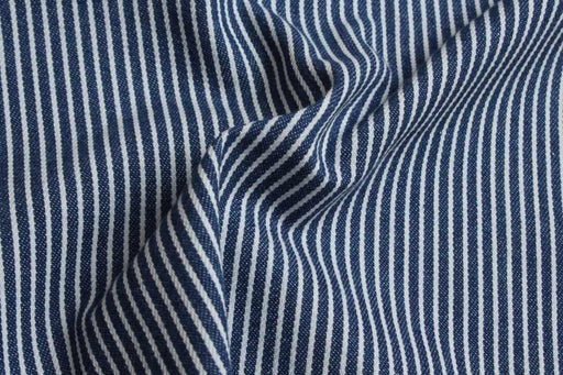 100% Cotton Thin Stripes Denim - Yarn Dyed-Fabric-FabricSight